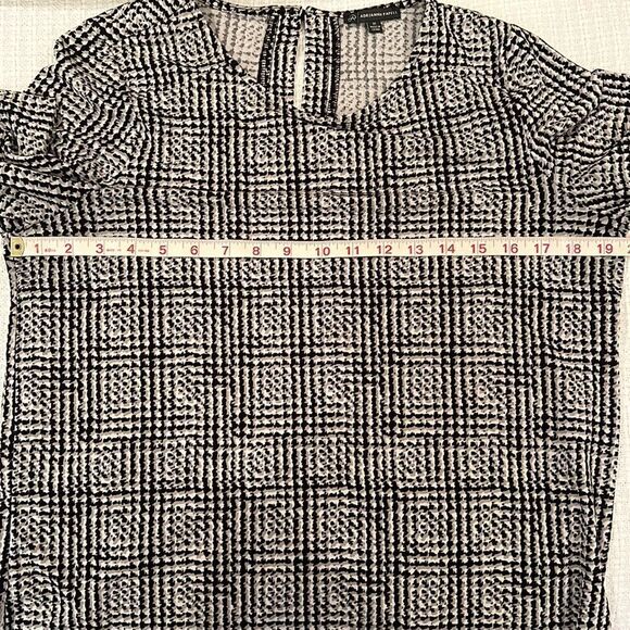 Adrianna Papell Houndstooth Long Sleeve Blouse - Medium - Picture 6 of 7